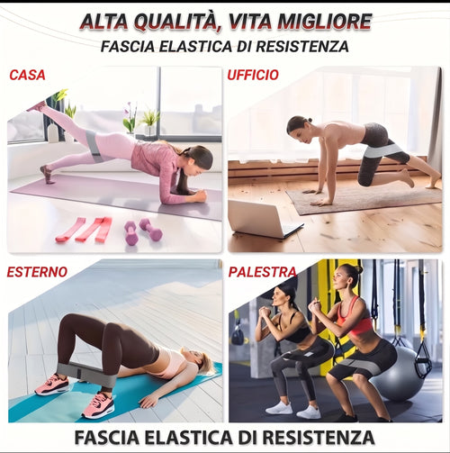 Fasce Elastiche in Tessuto per Allenamento – Glutei e Gambe