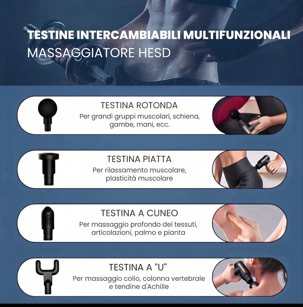 Pistola massaggiante portatile nera