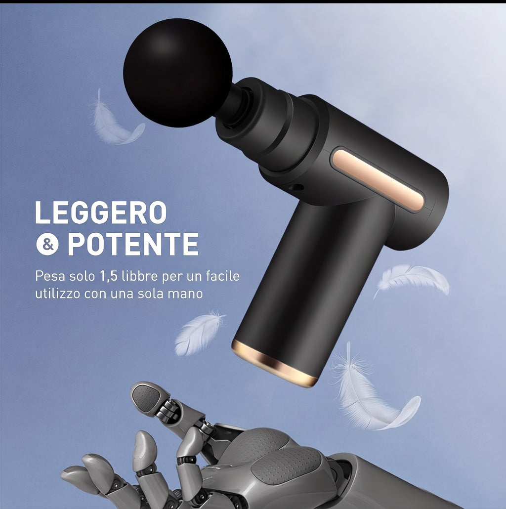 Display e regolazioni della pistola massaggiante USB-C