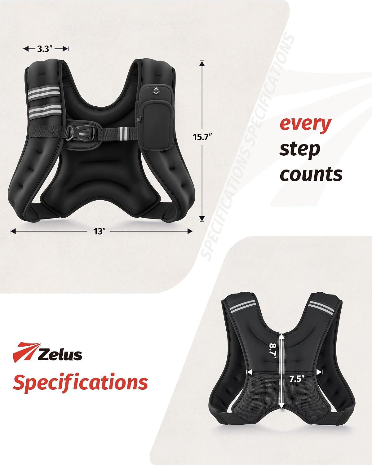 Gilet Zavorrato Regolabile con Strisce Riflettenti