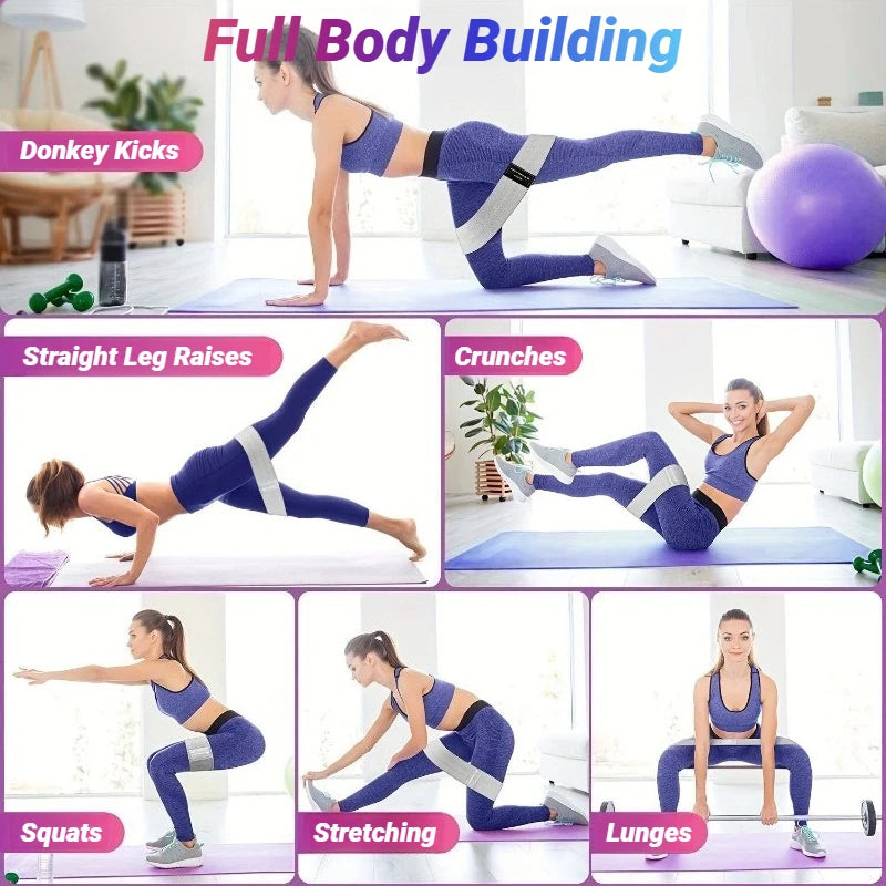 Fasce Elastiche in Tessuto per Allenamento – Glutei e Gambe