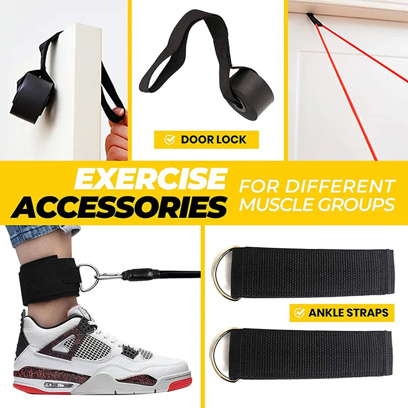 Kit Elastici Fitness 11 Pezzi con Maniglie e Ancoraggio Porta
